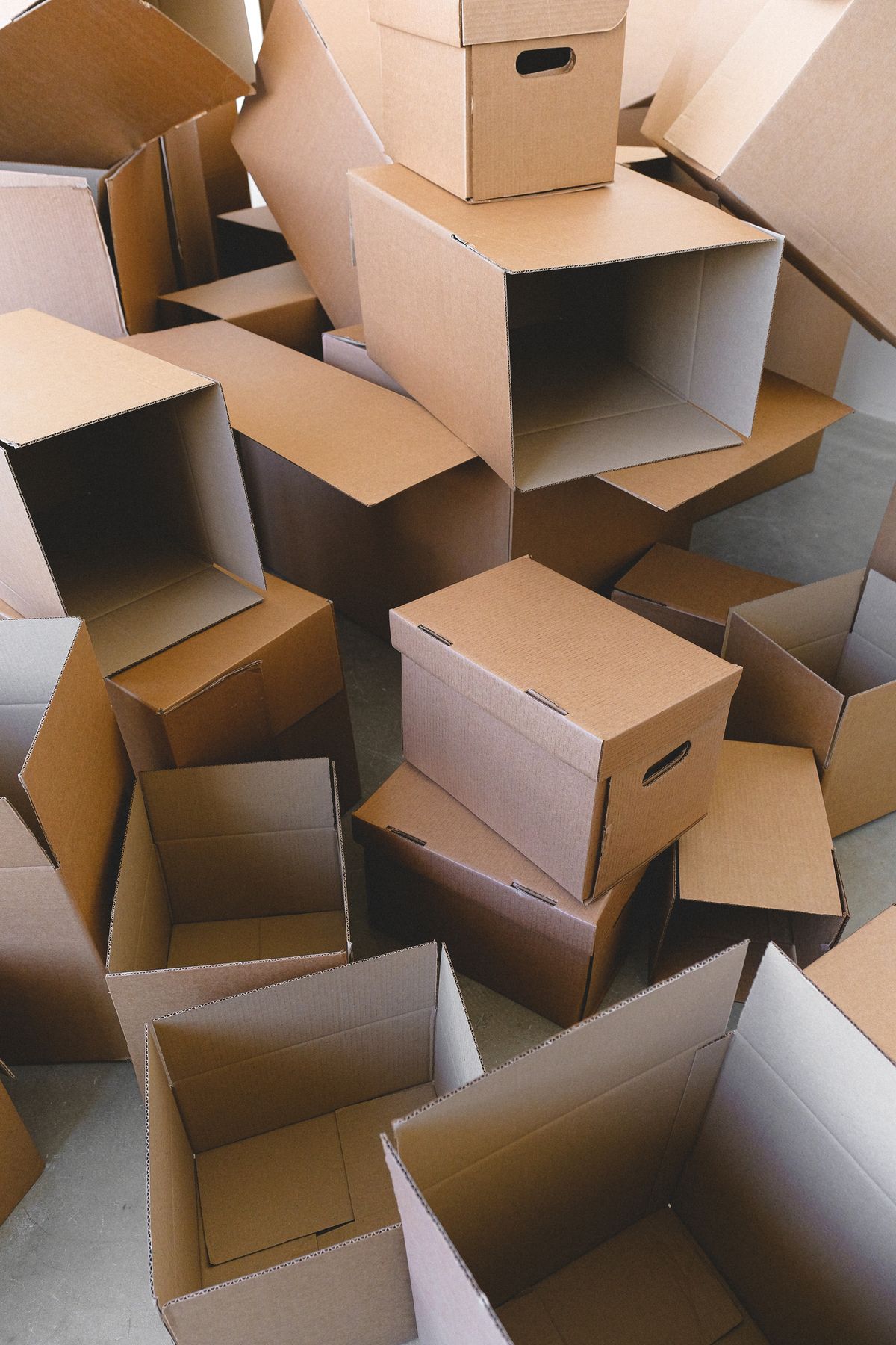 Empty cardboard shipping boxes