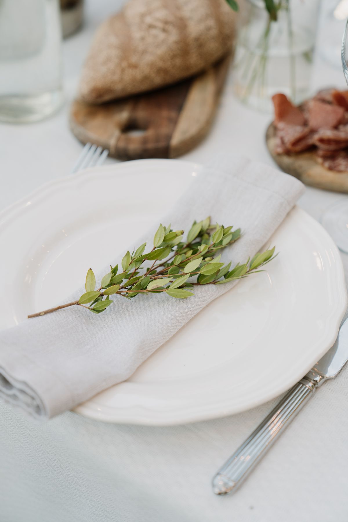 Cloth napkin on a plate