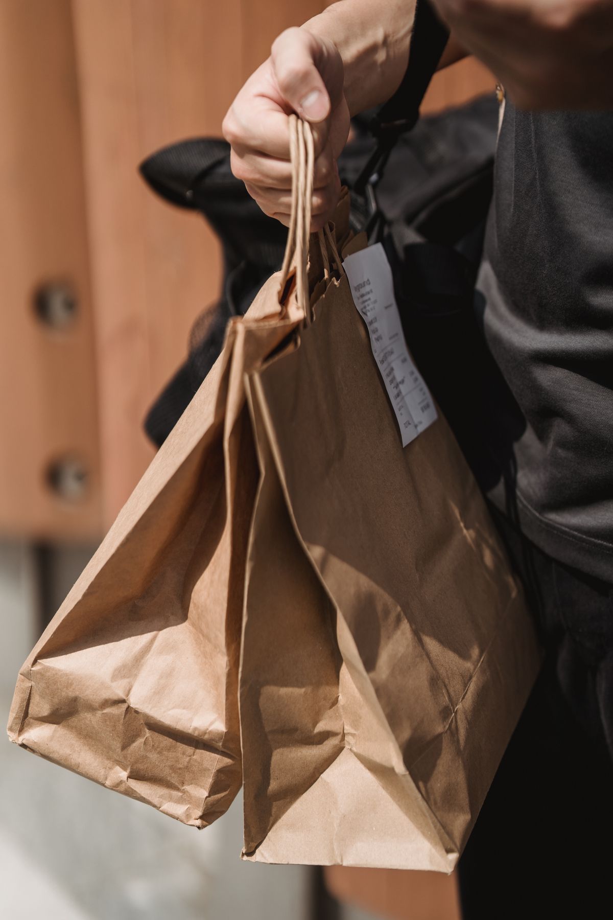 Brown paper shopping bags