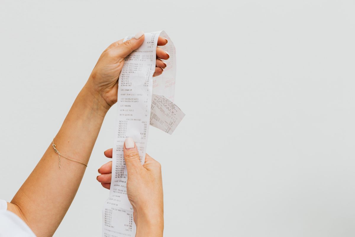A long shopping receipt