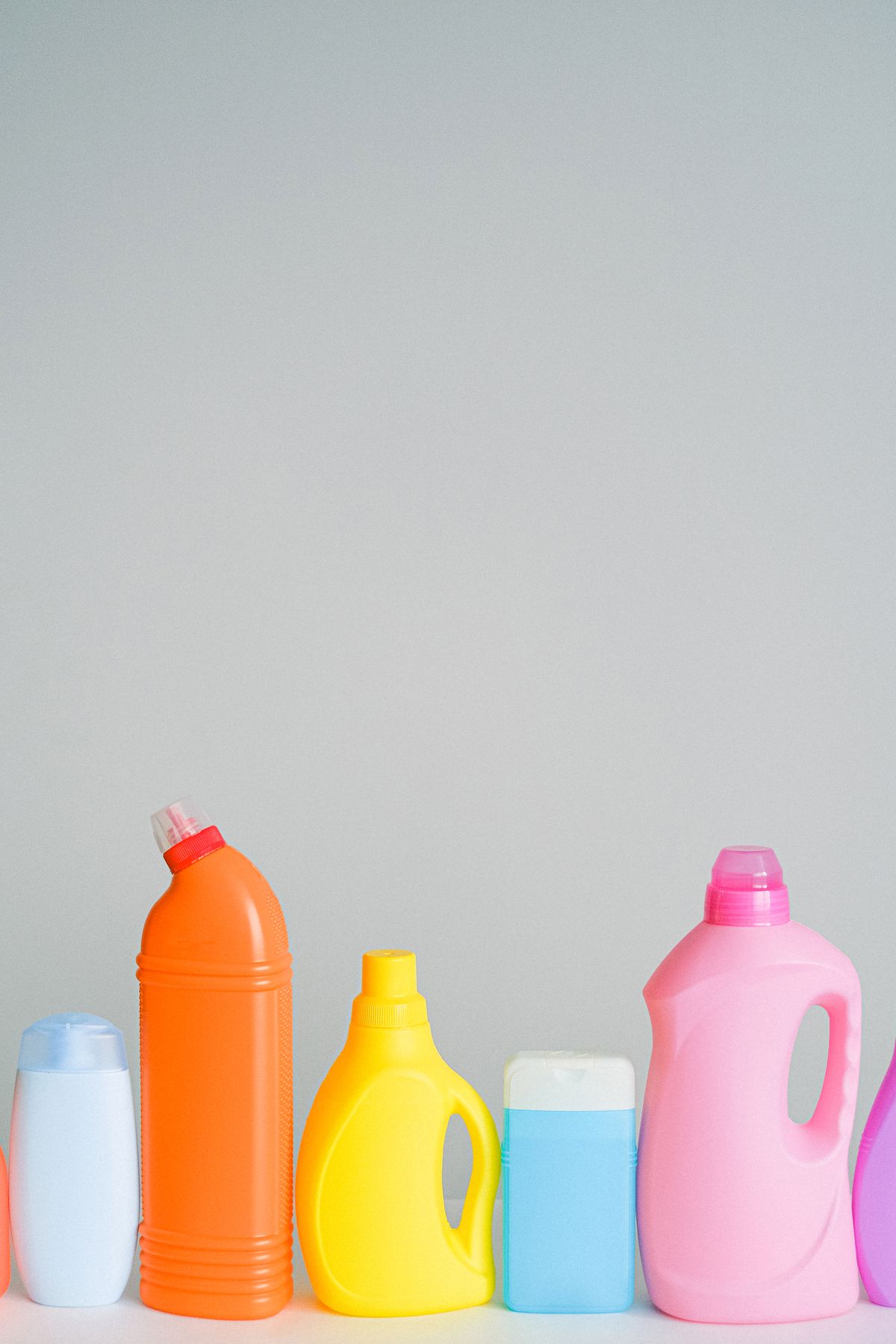 Bottles of cleaning products