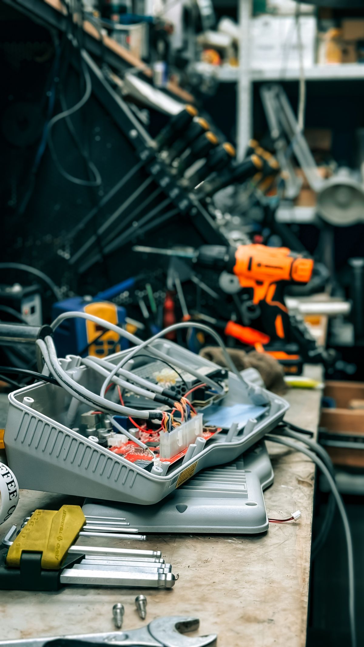 A workbench for electronics repair